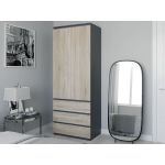 Шафа розстібна для одягу з трубою T-211 від Moreli (Морелі) Антрацит/Дуб Сонома