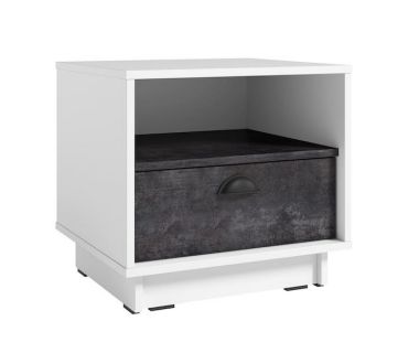 Тумба прикроватная для спальни K-0005 от Moreli (Морели) Белый/Бетон Темный Тумба прикроватная для спальни K-0005 от Moreli (Морели) Белый/Бетон Темный