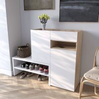 Тумба под обувь в прихожую RS-4 от Moreli (Морели) Дуб Сонома/Белый