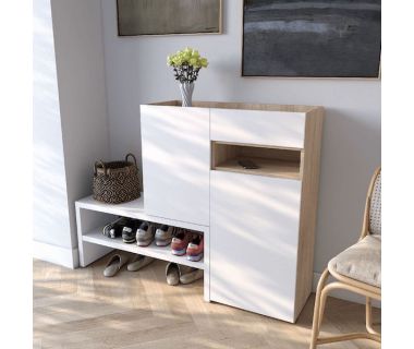 Тумба під взуття в передпокій RS-4 від Moreli (Морелі) Дуб Сонома/Білий