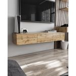 Підвісна тумба під ТВ у вітальню, TV тумба на 3 ящики, тумба під телевізор T-221 від Moreli (Морелі) Аппалачі