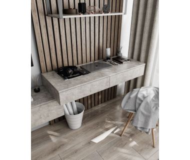 Стіл комп'ютерний підвісний на 2 ящики, письмовий стіл T-222 від Moreli (Морелі) Бетон