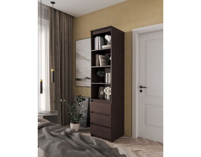 Шафа-пенал для одягу з ящиками та полицями T-219 від Moreli (Морелі) Венге темний