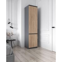 Шкаф-пенал со штангой для одежды Т-218 от Moreli (Морели) Антрацит/Дуб Сонома