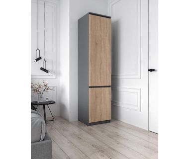 Шафа-пенал зі штангою для одягу Т-218 від Moreli (Морелі) Антрацит/Дуб Сонома