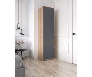 Шафа-пенал зі штангою для одягу Т-218 від Moreli (Морелі) Дуб Сонома/Антрацит