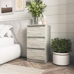 Прикроватная тумба на 3 ящика в спальню T-216 от Moreli (Морели) Бетон