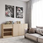 Комод без ручок з двома дверцятами, ящиком та полицями RS-3 Moreli (Морелі) Дуб Сонома