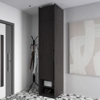 Шкаф распашной со штангой на одну дверку с антресолью R-0002 от Moreli (Морели) Венге темный