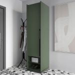 Шафа розстібна зі штангою на одну дверку R-0002 від Moreli (Морелі) Зелена Димчаста