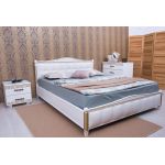 Кровать Олимп Прованс патина и фрезеровка мягкая спинка квадраты