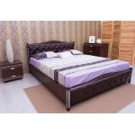 Кровать Олимп Прованс патина и фрезеровка мягкая спинка ромбы