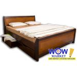 Кровать двуспальная 160х200(190)см Олимп Сити с интарсией и ящиками