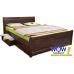 Кровать двуспальная 160х200(190)см Олимп Сити с филенкой и ящиками