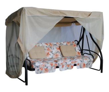 Садова диван-гойдалка MONTREAL лонета Меджик Аранча/тексілк FL-751/737 з сіткою