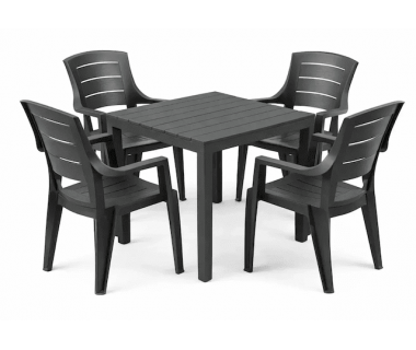 Набір Progarden стіл Bali та 4 крісла Tecla антрацит