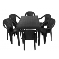 Набір садових меблів Progarden стіл JOKER та 6 крісел ISCHIA коричневий