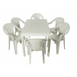 Набір садових меблів Progarden стіл JOKER та 6 крісел KORA білий