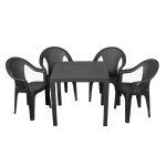 Набір садових меблів Progarden стіл KING та 4 крісла ISCHIA антрацит