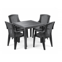 Набір Progarden стіл King і 4 крісла Trama атрацит Набір Progarden стіл King і 4 крісла Trama атрацит