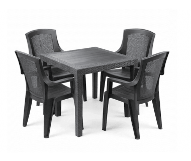 Набір Progarden стіл King і 4 крісла Trama атрацит