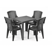 Набір Progarden стіл Poker і 4 крісла Trama атрацит Набір Progarden стіл Poker і 4 крісла Trama атрацит