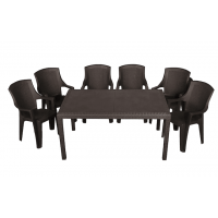 Набор садовой мебели Progarden стол PRINCE и 6 кресел EDEN антрацит антрацит