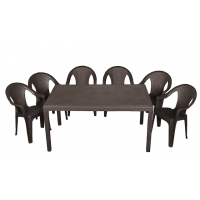 Набор садовой мебели Progarden стол PRINCE и 6 кресел ISCHIA антрацит