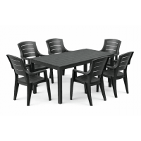 Набір садових меблів Progarden стіл SUMATRA та 6 крісел TALIA антрацит Набір садових меблів Progarden стіл SUMATRA та 6 крісел TALIA антрацит