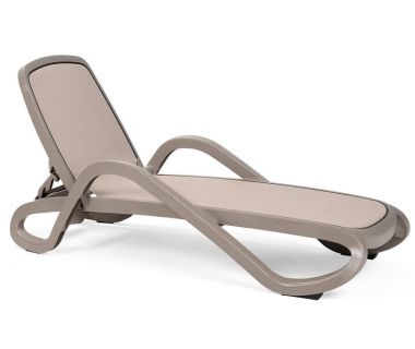 Лежак шезлонг пляжний Alfa сіро-бежевий