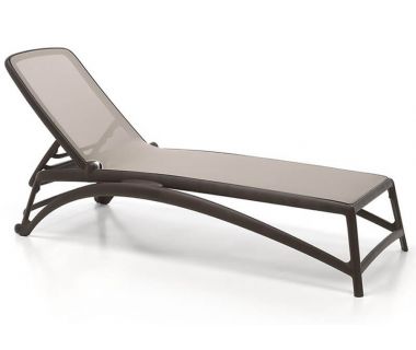 Лежак шезлонг пляжний Atlantico коричневий, бежевий текстиль