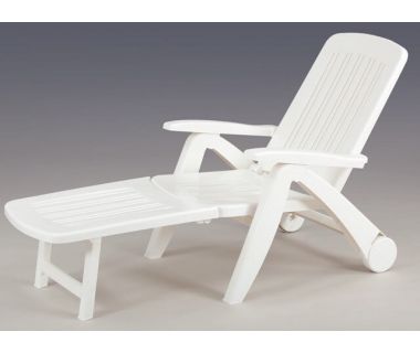 Лежак шезлонг пляжний Cancun білий