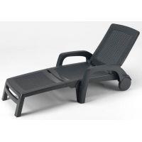 Лежак шезлонг пляжний Miami антрацит