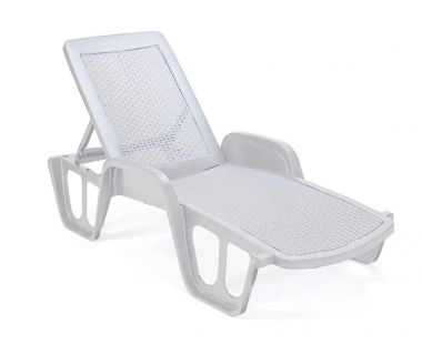 Лежак шезлонг пляжный Pool белый