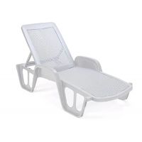Лежак шезлонг пляжный Pool белый