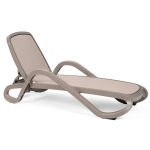 Лежак шезлонг пляжний Alfa сіро-бежевий