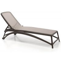 Лежак шезлонг пляжний Atlantico коричневий, бежевий текстиль