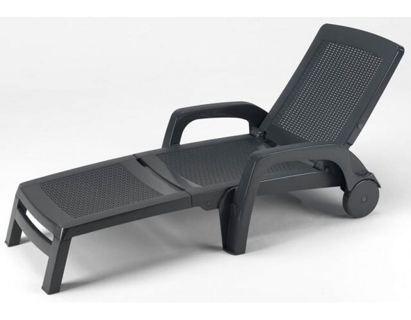 Лежак шезлонг пляжний Miami антрацит в інтернет магазині "Меблі Даром"
