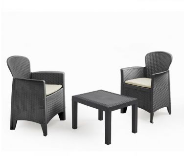 Набор садовой мебели Akita (Акита) антрацит с подушками