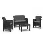 Набор садовой мебели JUNGLE антрацит с подушками