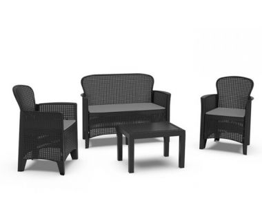 Набор садовой мебели JUNGLE антрацит с подушками