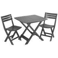 Набор садовой мебели Progarden стол TEVERE и 2 стула BIRKI антрацит