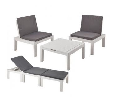 Набор-трансформер DUETTO bianco с подушками (лежак/2 кресла и столик)