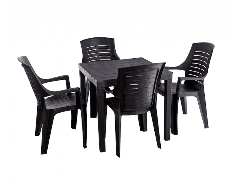 Набір садових меблів Progarden стіл BALI та 4 крісла TALIA коричневий в інтернет магазині "Меблі Даром"