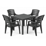 Набір Progarden стіл Bali та 4 крісла Tecla антрацит