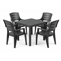 Набір Progarden стіл Bali та 4 крісла Tecla антрацит