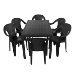 Набір садових меблів Progarden стіл JOKER та 6 крісел ISCHIA коричневий