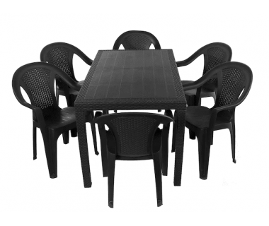 Набір садових меблів Progarden стіл JOKER та 6 крісел ISCHIA коричневий