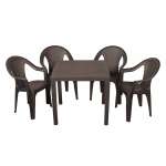Набір садових меблів Progarden стіл KING та 4 крісла ISCHIA коричневий