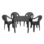 Набор садовой мебели Progarden стол KING и 4 кресла KORA антрацит